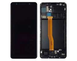 Kijelző Samsung SM-A750F Galaxy A7 (2018) fekete TFT, kerettel együtt 